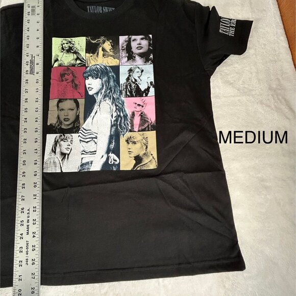 Taylor Swift The Eras Tour Graphic T-Shirt  Medium Black Cotton for Swifties New - Picture 7 of 7